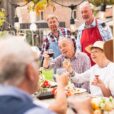 Oder adults sharing a time of celebration and companionship – belonging spiritual reflection
