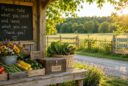 Country farm stand operating on the honor system