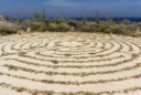 The sands of the Peace Labyrinth at the Alto Vista Chapel in Aruba.