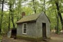 Reconstructed cabin of Henry David Thoreau in Walden Woods.